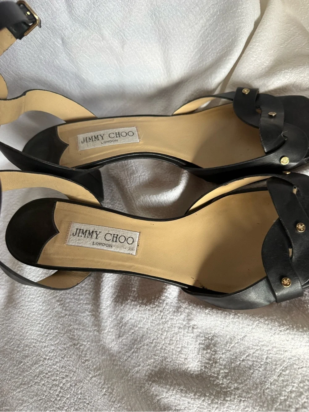 Jimmy Choo Heloise Black Leather Platform Sandals — Size 41.5 (US 10.5)